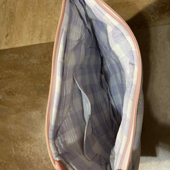 Quilted Lavender Gingham Laptop Sleeve – 14.5” Soft Padded Case - Picture 3 of 4